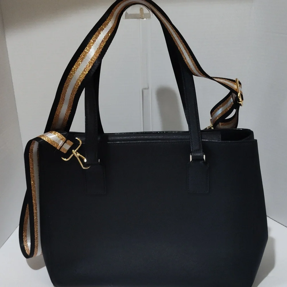Kate Spade Black Tote with Gold Accents - Picture 2 of 16